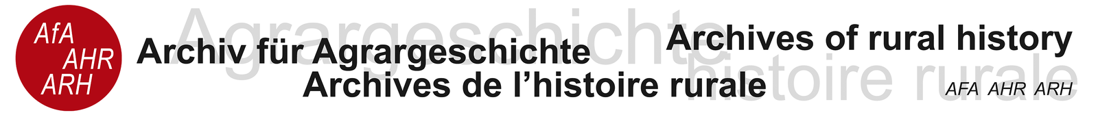 Archiv für Agrargeschichte, Archives d'histoire rurale, Archives of Rural History
